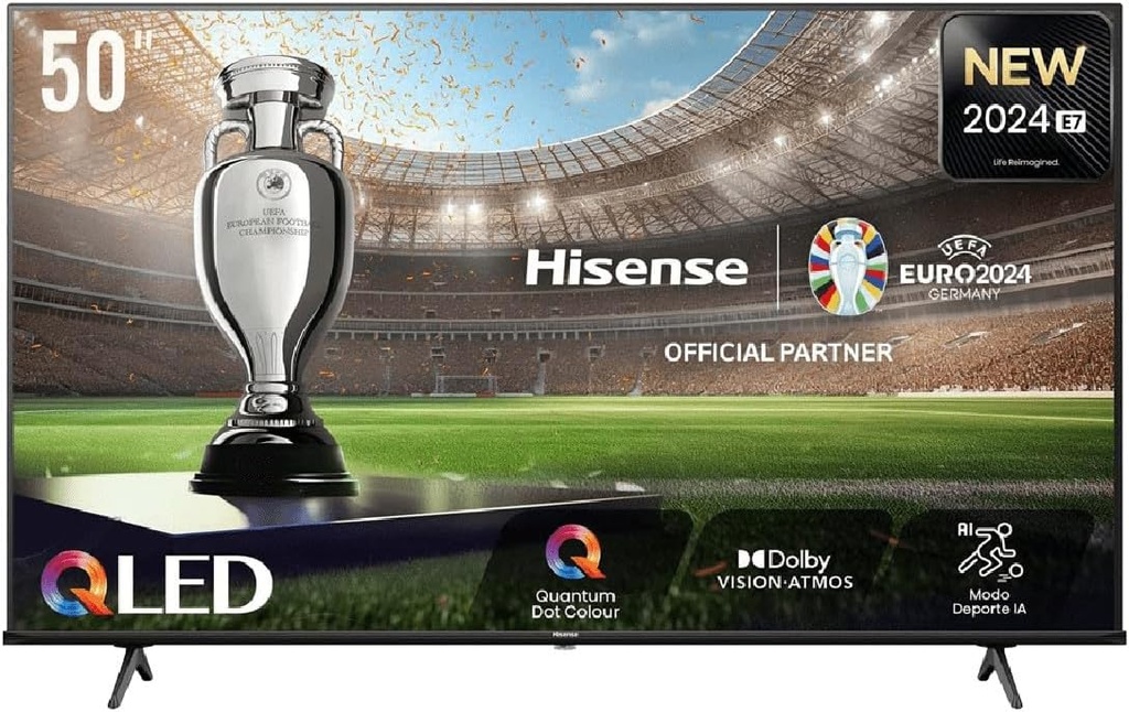 Televizor QLED, Hisense 50E7NQ, 126 cm (50"), 4K UHD, Smart