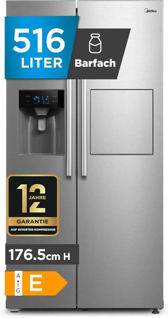 SidebySide Midea KS-EIX 6.23, 516L, NoFrost, Dozator, Inverter, Clasa E